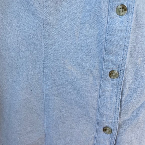 Columbia Sportswear White Wash Denim Collared Button Down Sleeveless Tank - Picture 6 of 9